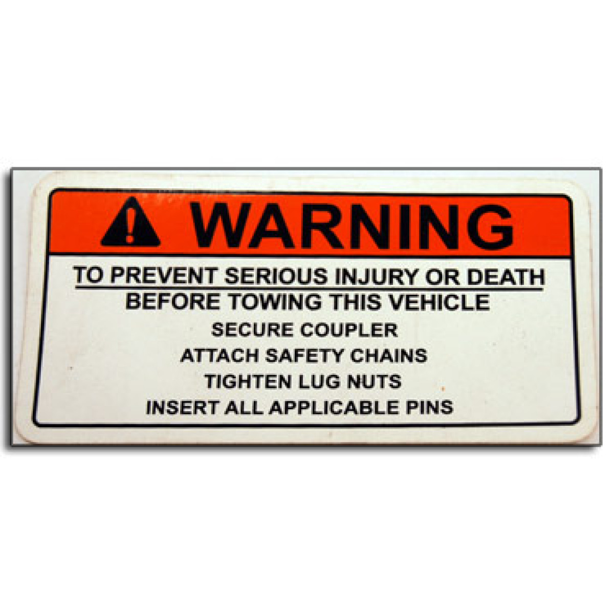 Decal Warning To Prevent Injury