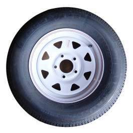 Tire Wheel 205/75 R15 on 5 on 5" White Spoke Goodride