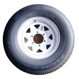Tire Wheel 225/75 R15 6 on 5.5" White Spoke Goodride