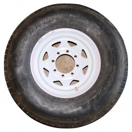 Tire&Wheel 235/85R16 on 8 on 6.5" White Spoke Goodride