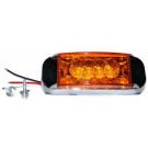 Mid Turn Rectangular LED Amber Chrome