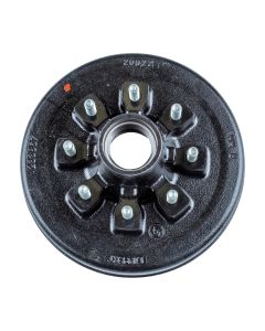 Lippert 12" Brake Drum Hub Assembly for 7,000-lb. Axle - 8 on 6.5", 9/16" Stud (with Bearing Cone Kit)