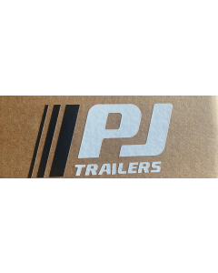 New PJ Decal Large White w/Black Stripes